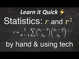 Finding r, r² Correlation Coefficient 3 ways