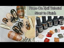 FALL PRESS ON NAIL ART TUTORIAL - START TO FINISH - AKZENTZ LUXIO 2024