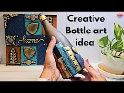 What a Creative bottle art idea, wine bottle craft. art and craft, CreativeCat