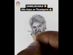 #alluarjundrawing UNBELIEVABLE ART on Thumbprint #shorts #drawing #Art #alluarjunfan @AlluArjun