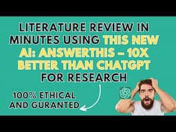 Literature Review in Minutes Using This New AI: AnswerThis – 10x Better Than ChatGPT for Research