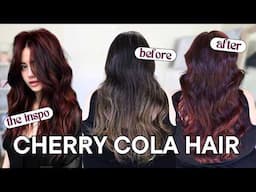 Dark Red Cherry Cola Hair Color 🍒 How to Formulate Burgundy Redhead without Bleach (easy tutorial)