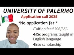 UNIVERSITY OF PALERMO🇮🇹|APPLICATION 2025|APPLICATION PROCESS|MSC ENGLISH |STUDY IN ITALY🇮🇹