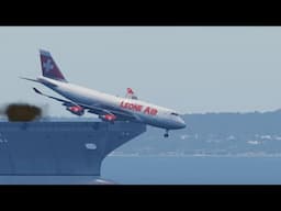 B747 Extremely Fail Landing On Aircraft Carrier | XP11