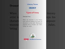 Irony in Literature Quick Introduction, Definition & Types or Irony #Shorts #AlokMishra  #english