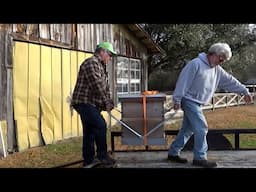 Moving hives and transferring the bees into a different boxes...in February.