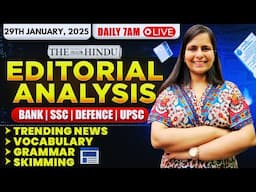 Editorial Analysis | 29th January, 2025 | Vocab, Grammar, Reading, Skimming | Nimisha Bansal