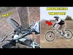 Motorcycle Throttle - E Bike vs Tree!