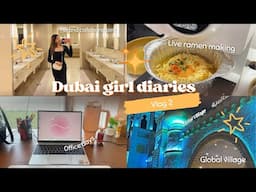 Dubai Girl Diaries 🇦🇪🧿 | VLOG 2✨| Global village, brand collabs, office day and more!