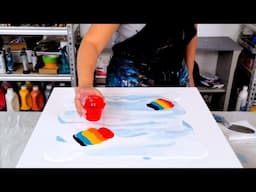 🤩 Amazing Result! -This Worked SO Well! - Rainbow Clouds with NO Swipe Activator! - Acrylic Pouring