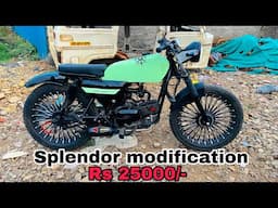 Splendor modified | bike modified to caferacer | hero splendor custom modification restoration