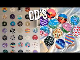 Decora tu cuarto!! Como pintar y reciclar CD's viejos | DIY habitacion aesthetic #shorts