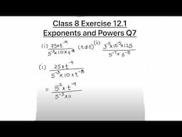 Exponents and Power / Class 8 math Exercise 12.1 Q7 /class 8 chapter 12 Exponents & Power Ex-12.1q7