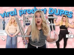 testing affordable dupes for VIRAL products! (dyson vs shark, lululemon dupe, viral sweatpant jeans)