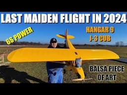 GIANT HANGAR 9 balsa J-3 Cub 2.1m 10cc or 4-6S power PNP RC plane MAIDEN FLIGHT