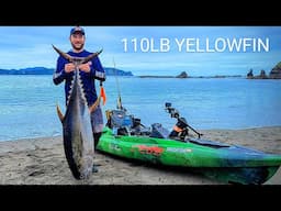 110lb YELLOWFIN TUNA on a KAYAK | My DREAM fish!!