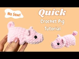 Quick Easy Crochet Pig No Sew (Mini Pig - Step by step) | Free Amigurumi Animal Pattern