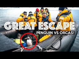 PENGUIN ESCAPES KILLER WHALES (By Jumping Onto Boat!) | Antarctica