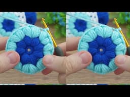 For blue love!~♡ very easy crochet filling motif construction #crochet #knitting