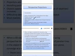 Perspective Projection Properties In Hindi
