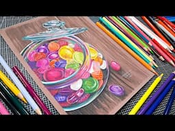 Let's Draw a Candy Jar with NEW Ohuhu Halawa Oil Based Colored Pencils!