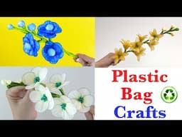 3 DIY Recycled Plastic Flowers | Easy Plastic Bag Crafts