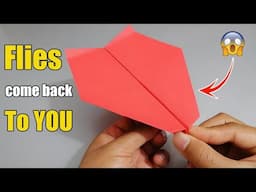 Learn how to fold a paper airplane that flies back to you! | Boomerang paper airplane