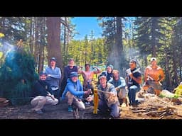 10 Men LIVING IN THE WILDERNESS!  Primitive SMOKED TROUT! (4 Day Trout Fishing Catch & Cook!)