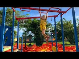 THE FLOOR IS LAVA CHALLENGE!! at the park with my brother Manilla