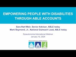 Empowering People with Disabilities through ABLE Accounts