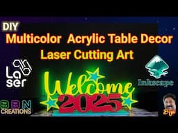 Multicolour Acrylic Table Decor, Laser Cutting Art #lasercutting #inkscape #lasergrbl