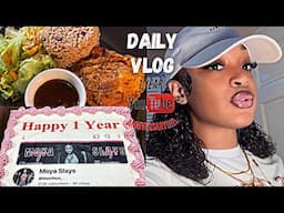 DAILY VLOG- 1 Year Anniversary + Ice-cream Date With Bestie + Jamaican Sunday Dinner + Sip and Paint