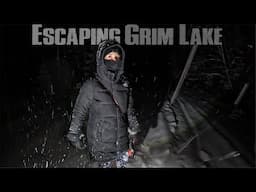 (WE HAD TO ABANDONED OUR CAMP) Escaping GRIM LAKE Woods In Dangerous Snow Storm (DEEP WILDERNESS)