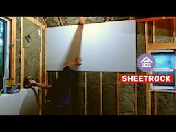 Starting to Sheetrock - Building an Off-Grid Tiny Cabin Ep. 34