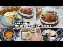 സൽക്കാരം ഉഷാറാക്കാൻ 😋Party Special Foods 🔥Pita Bread | Viral Cooker Masala Shawaya | Malabar Special