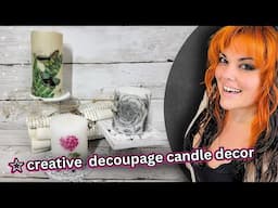 How to DECOUPAGE NAPKINS on a candle (IT'S EASIER THAN YOU THINK)