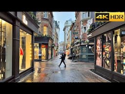 How Londoners Prepare the City for a Busy Day ☔️ A Rainy Morning Walk [4K HDR]