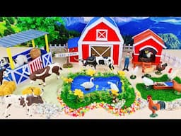 30 Minutes of The Most Satisfying Build Mountain Farm with Barn for Horse, Cow, Chicken - Mini Farm