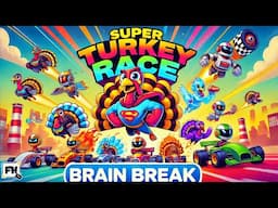 Superhero Turkey Race 🦃💨🏁 | Kids Thanksgiving Brain Break