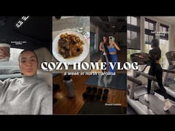 cozy winter week at home in NC 🌧️🏡☕  fitness routine, skin breakouts, making my first sunday roast!