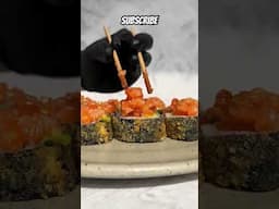 Fried tempura sushi rolls with salmon #tasty #viralvideo