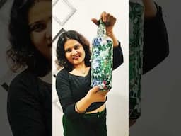 शिशे के खाली bottles फेखने से पहले ये video ज़रूर देखे😍.vase diy with glass bottle.#shortsvideo #diy