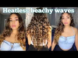 HEATLESS OVERNIGHT BEACHY WAVES/ CURLS TUTORIAL | HOW TO FRENCH BRAID