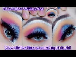 New viral smokey blu valima eye makeup tutorial step by step | easy eye makeup tutorial |shine&glow