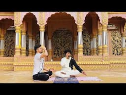 Morning Pranayama practice with Master Jai & Anurag Arya Vardhan