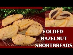 Folded Hazelnut Shortbread Cookies