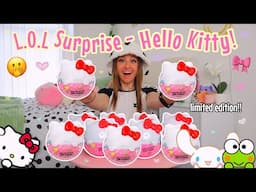 UNBOXING THE *VIRAL* MYSTERY L.O.L SURPRISE X HELLO KITTY CAPSULES!!🫢🎀🧋✨⁉️(ULTRA RARE HUNT!!🤫)