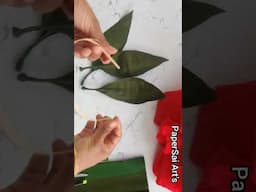 How to make large rose leaf for giant Crepe Paper Flowers, Handmade flores de papel @PaperSaiarts