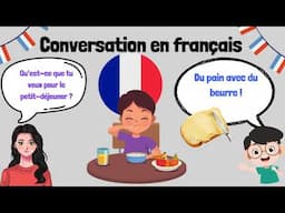 Maman parle en français avec son enfant. Conversation sur la vie quotidienne.