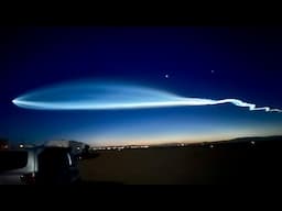 SpaceX Falcon 9 rocket launch seen over Bombay Beach, CA  #spacex #falcon9launch